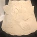 Cut & Pierced Paper Lamp Shade MCM Ivory Flowers Leaves Set Of 2