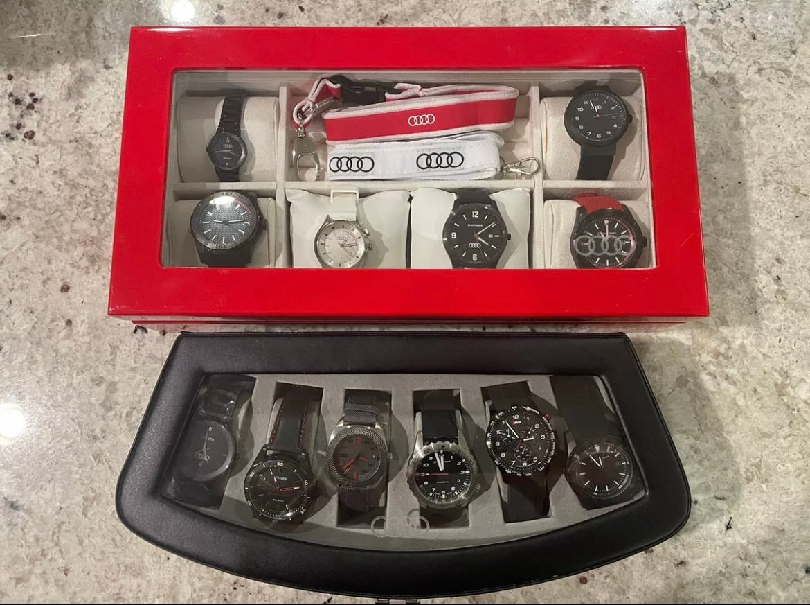 Audi Watch Collection Audi Sport Watch 12 Watches & Two Audi Lanyards With Cases