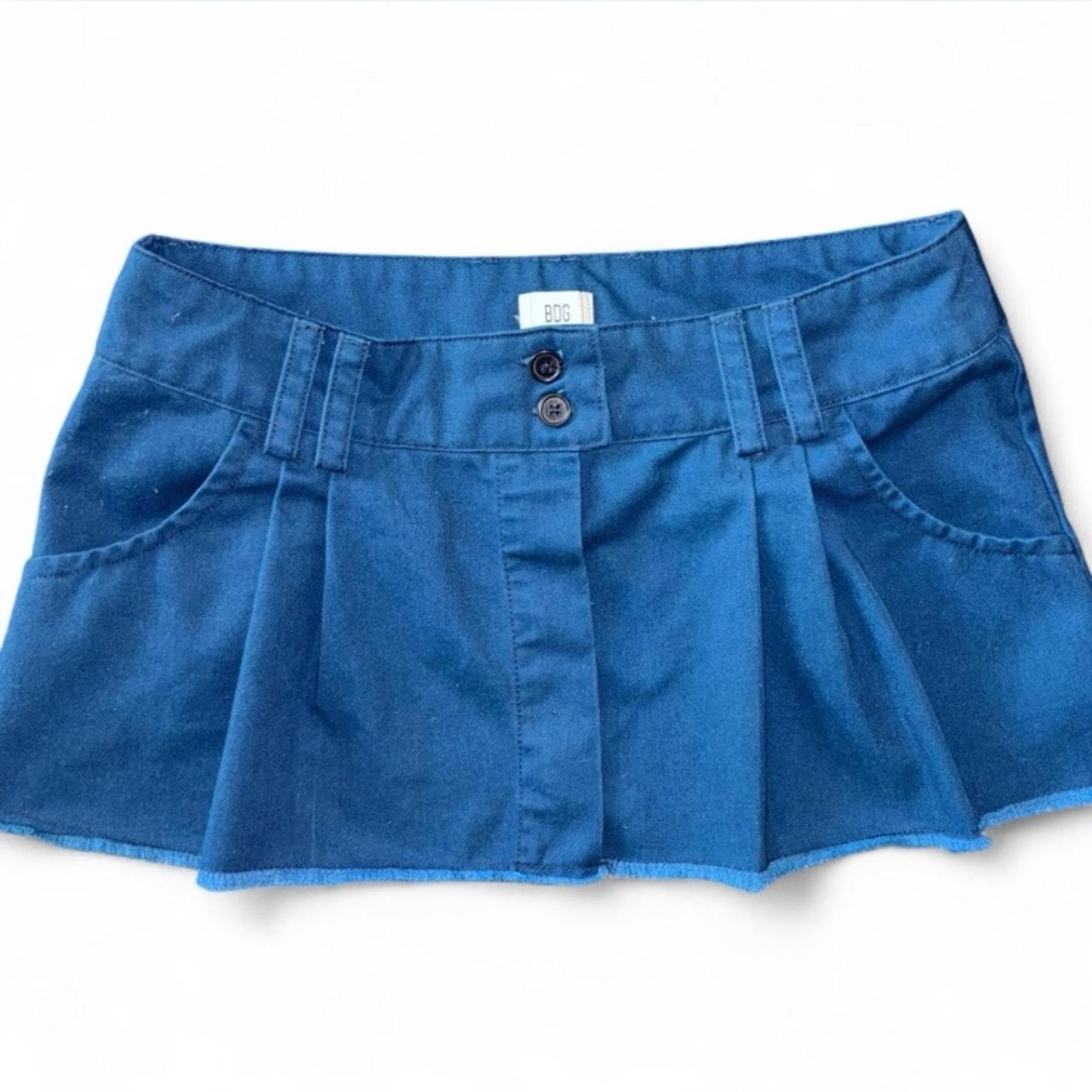 BDG Teal Blue pleated mini skirt