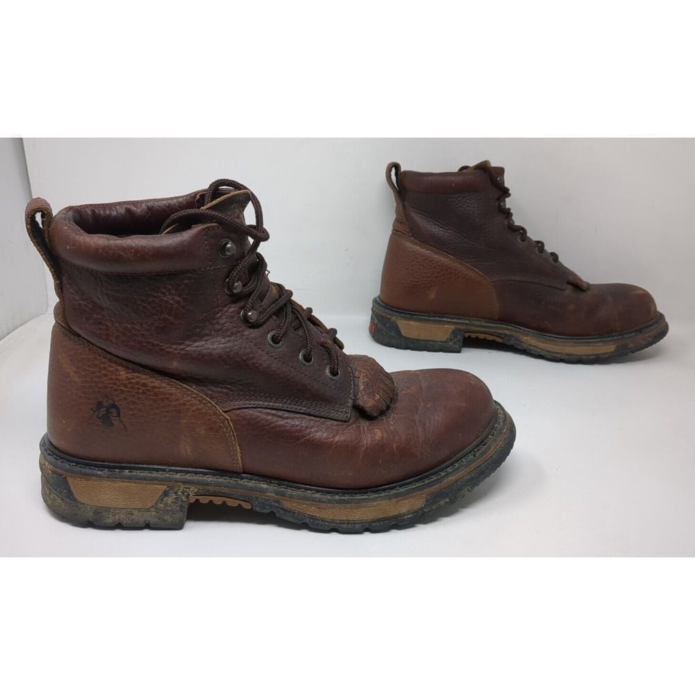 Rocky Brown Leather Boots Western Ankle Keltie Women's Size 10 MW Roper 4716