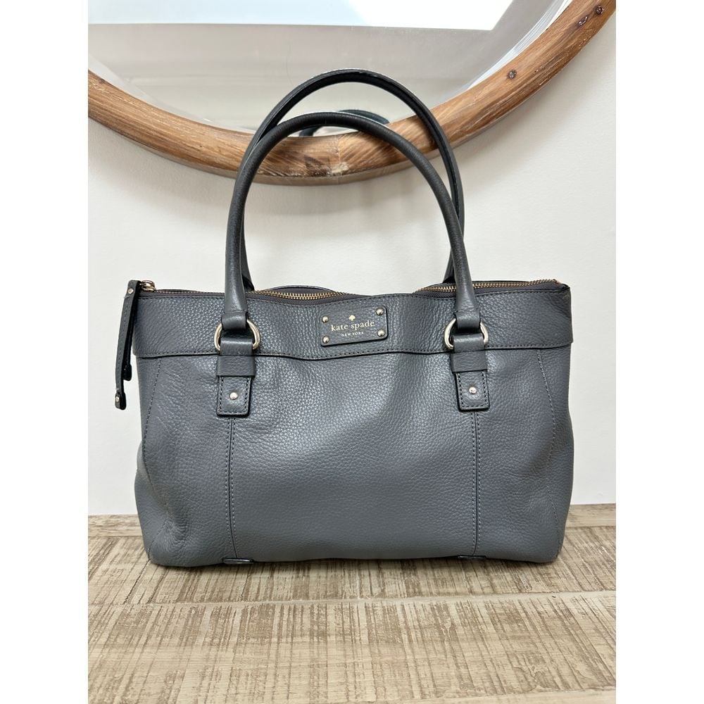 Kate Spade Grey Large Tote with Zipper Closure