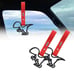 BRAND NEW 2PCS DINOSAUR BLACK JDM TSURIKAWA RING Red Handle Strap Drift Charm