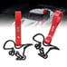 BRAND NEW 2PCS DINOSAUR BLACK JDM TSURIKAWA RING Red Handle Strap Drift Charm