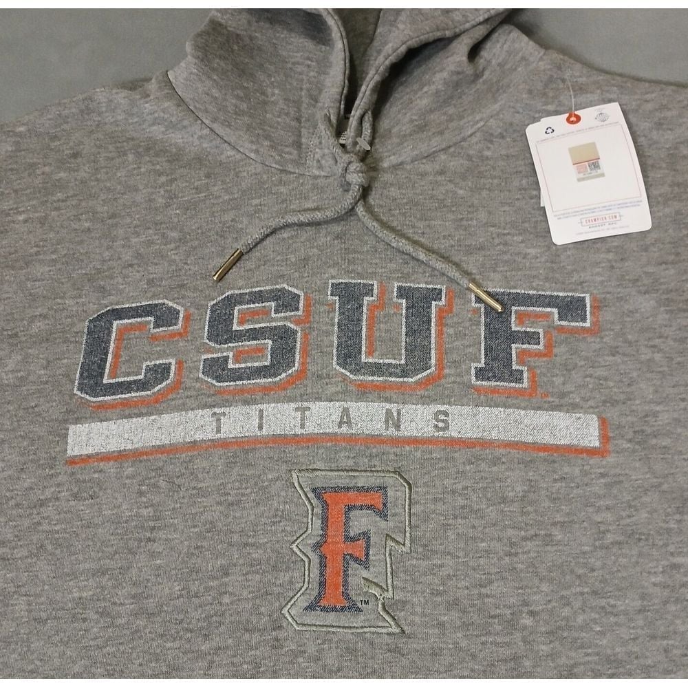 Champion Hoodie Mens 2XL CSUF Cal State Fullerton Titans Sweater Gray College