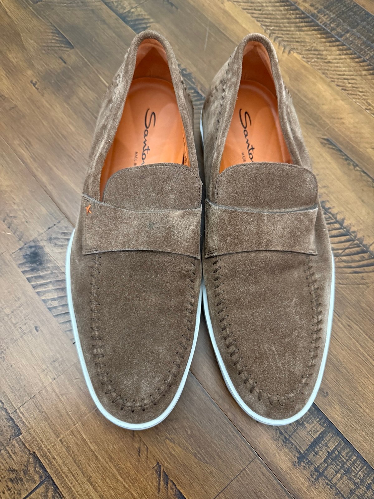 Santoni Banker Loafers UK 7.5 / US 8.5 in Brown Suede Made in Italy