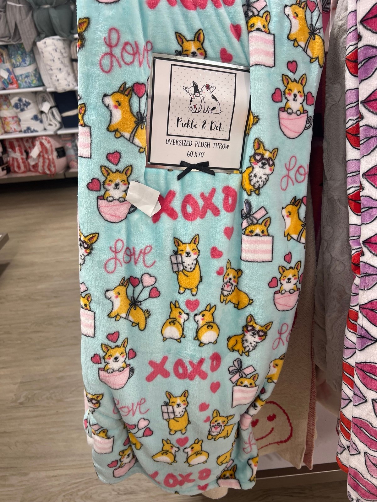 Valentine Corgi throw