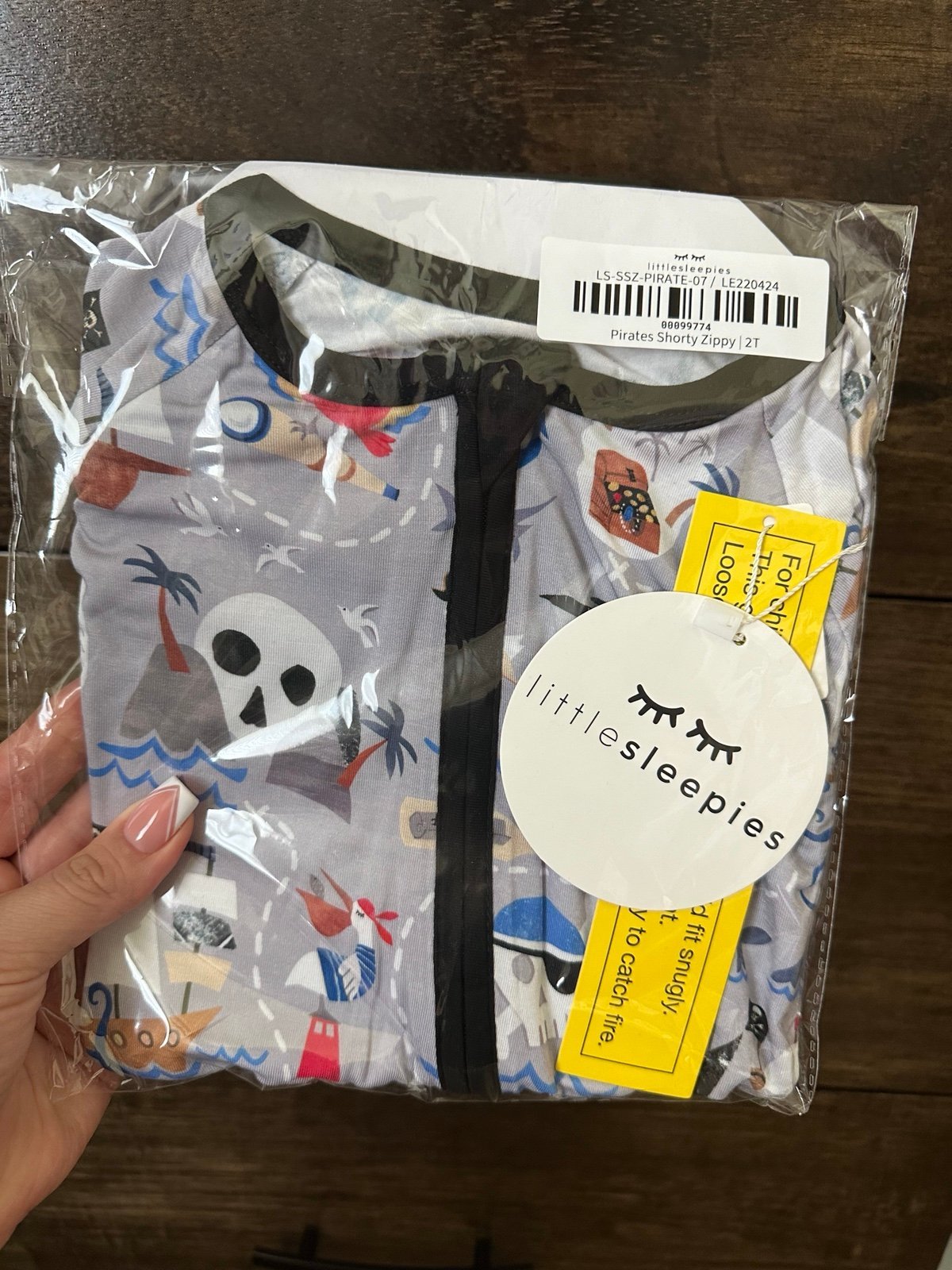 Little Sleepies Pirates Shorty Zippy 2T