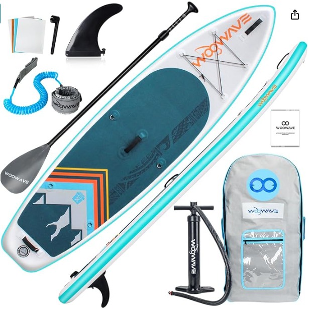WOOWAVE Inflatable Stand Up Paddle Board 10'2 X32 X6 Wide Stance Non-Slip Deck