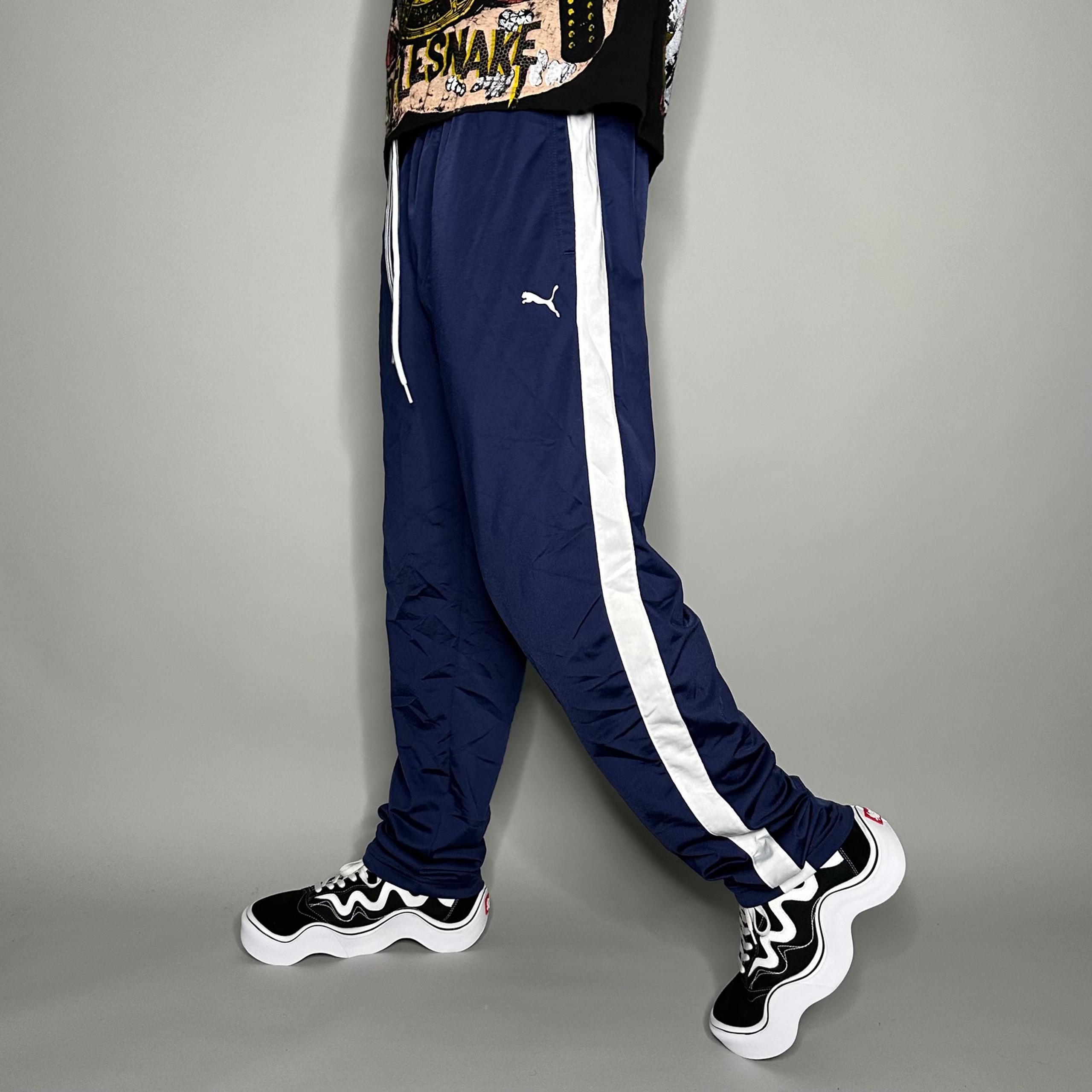 Puma Sweatpants Navy Blue Polyester White Logo