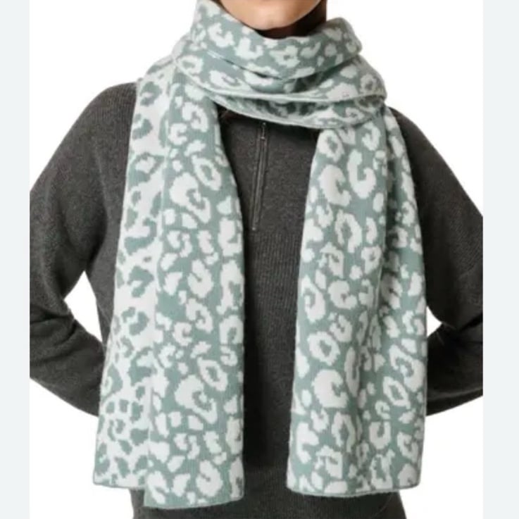 Sweaty Betty London Leopard Paint Soft Wool Blend Scarf/Wrap NWT