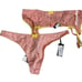 NEW REGALIA Lingerie Pink Yellow Garter Belt Set 10 Medium Bow Adjustable Lace
