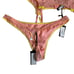 NEW REGALIA Lingerie Pink Yellow Garter Belt Set 10 Medium Bow Adjustable Lace