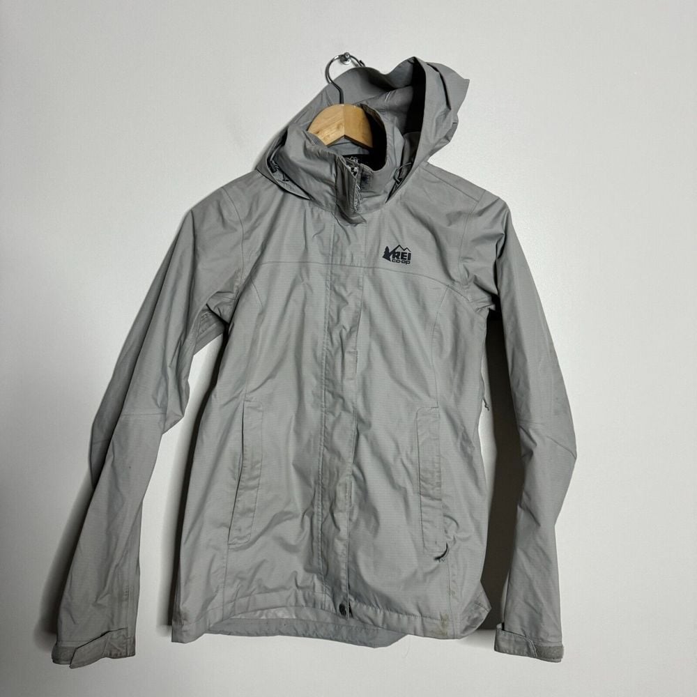 REI Jacket Womens Rain Coat Gray Peak 2.5L XS