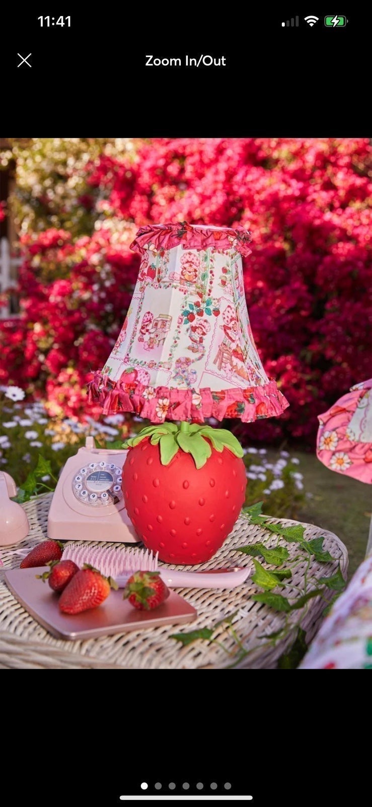 Strawberry Shortcake Patchwork Ruffled Table Lamp BNIB
