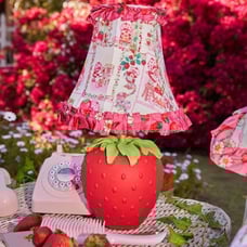 Strawberry Shortcake Patchwork Ruffled Table Lamp BNIB