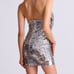 BOW-EMBELLISHED STRAPLESS SEQUIN Dress by Avec Les Filles Mini Dress, Size M