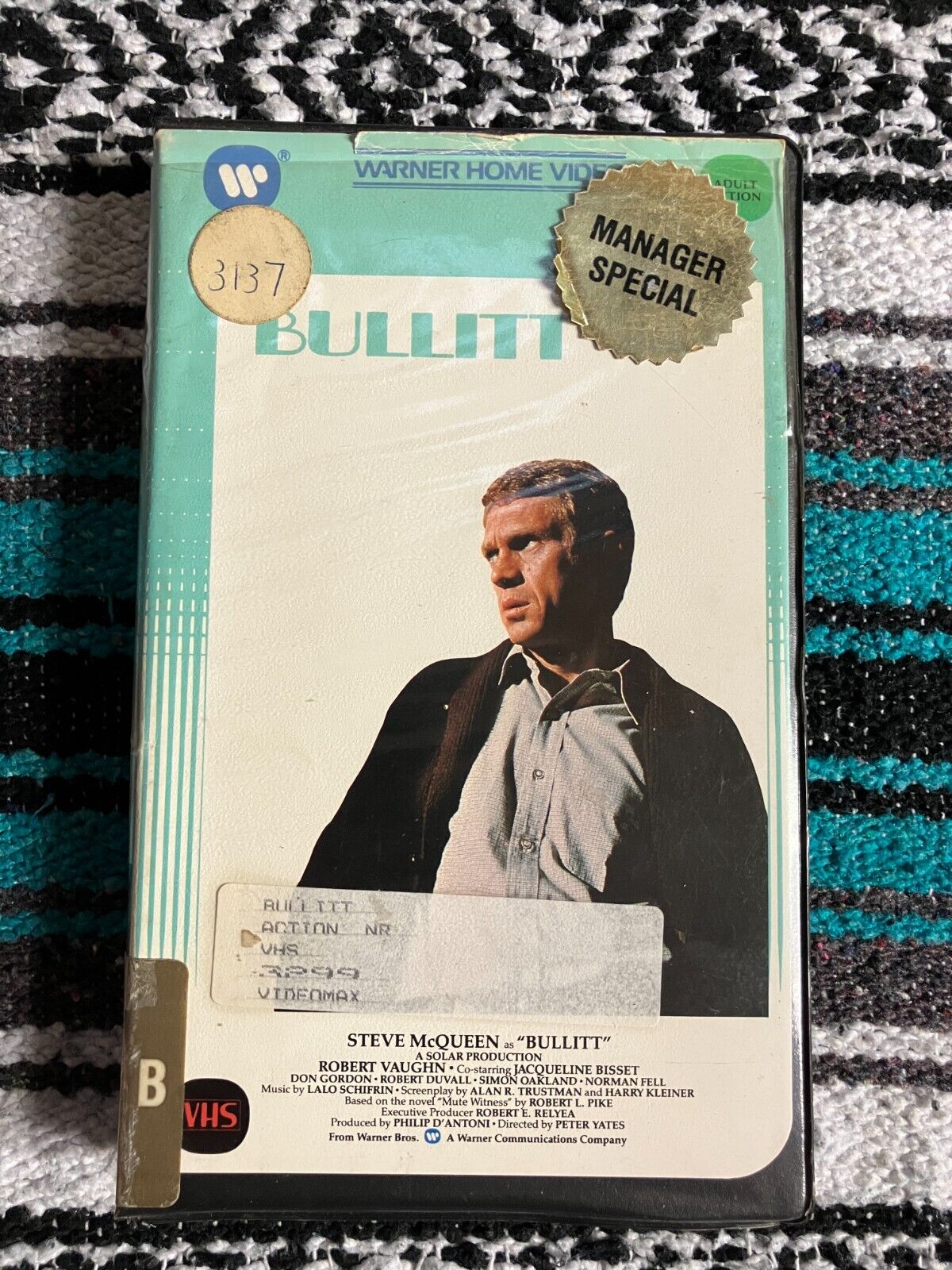 Bullitt Steve McQueen Vintage VHS Clamshell Tape Warner Home Video