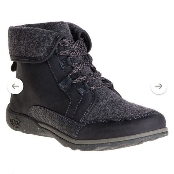 CHACCO Grey Barberry Wool Lace Up Bootie-7.5