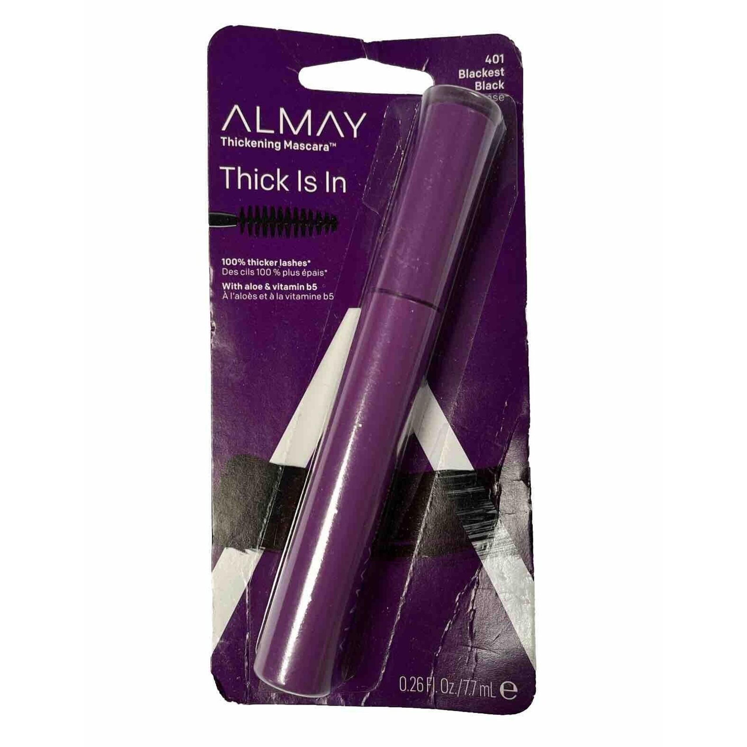 Almay Thick Is In Thickening Mascara 401 Blackest Black 0.26 Fl Oz Aloe Vit B5