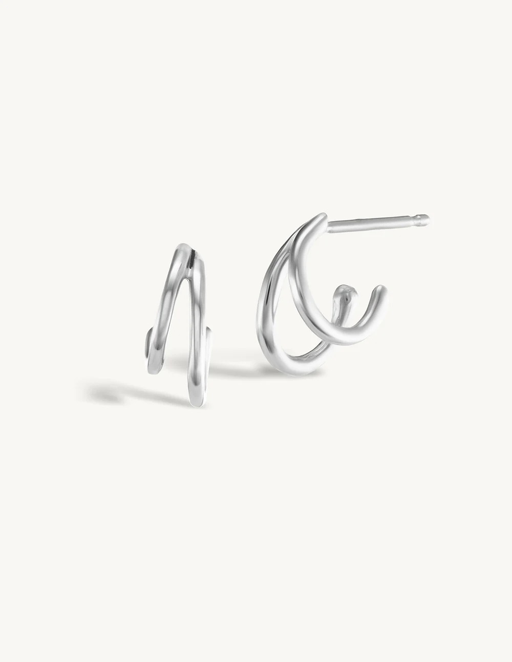 Sophie Ratner SRJ x KJH Platinum Webbed Hoop Earring Pair