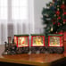 Train Snow Globe Christmas Snow Globe Lantern with Auto 6H Timer and Manual