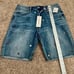 NWT new 31 Free People Driftwood fleur denim Bermuda shorts embroidered flowers