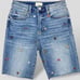 NWT new 31 Free People Driftwood fleur denim Bermuda shorts embroidered flowers