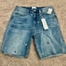 NWT new 31 Free People Driftwood fleur denim Bermuda shorts embroidered flowers