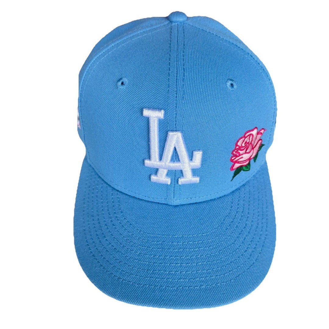 Baseball New Era 59Fifty MLB Fitted Cap Los Angeles Dodgers Sky Blue Pink Rose