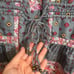 Vintage 2000s Juicy Couture Floral Pink Blue Gray Mini Dress Silk Size 6