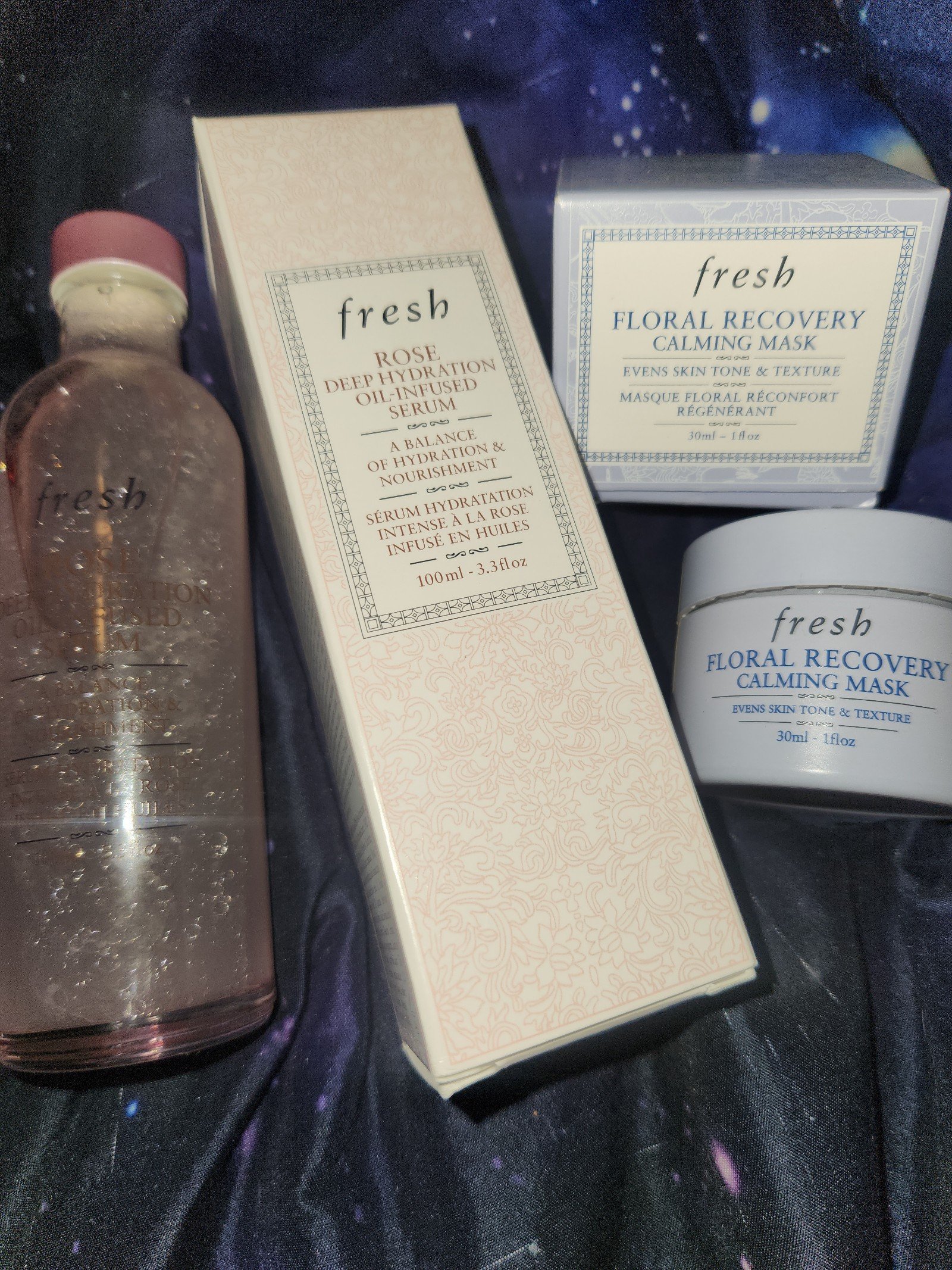 Fresh bundle: deep hydration oil-infused serum + floral recovery calming mask