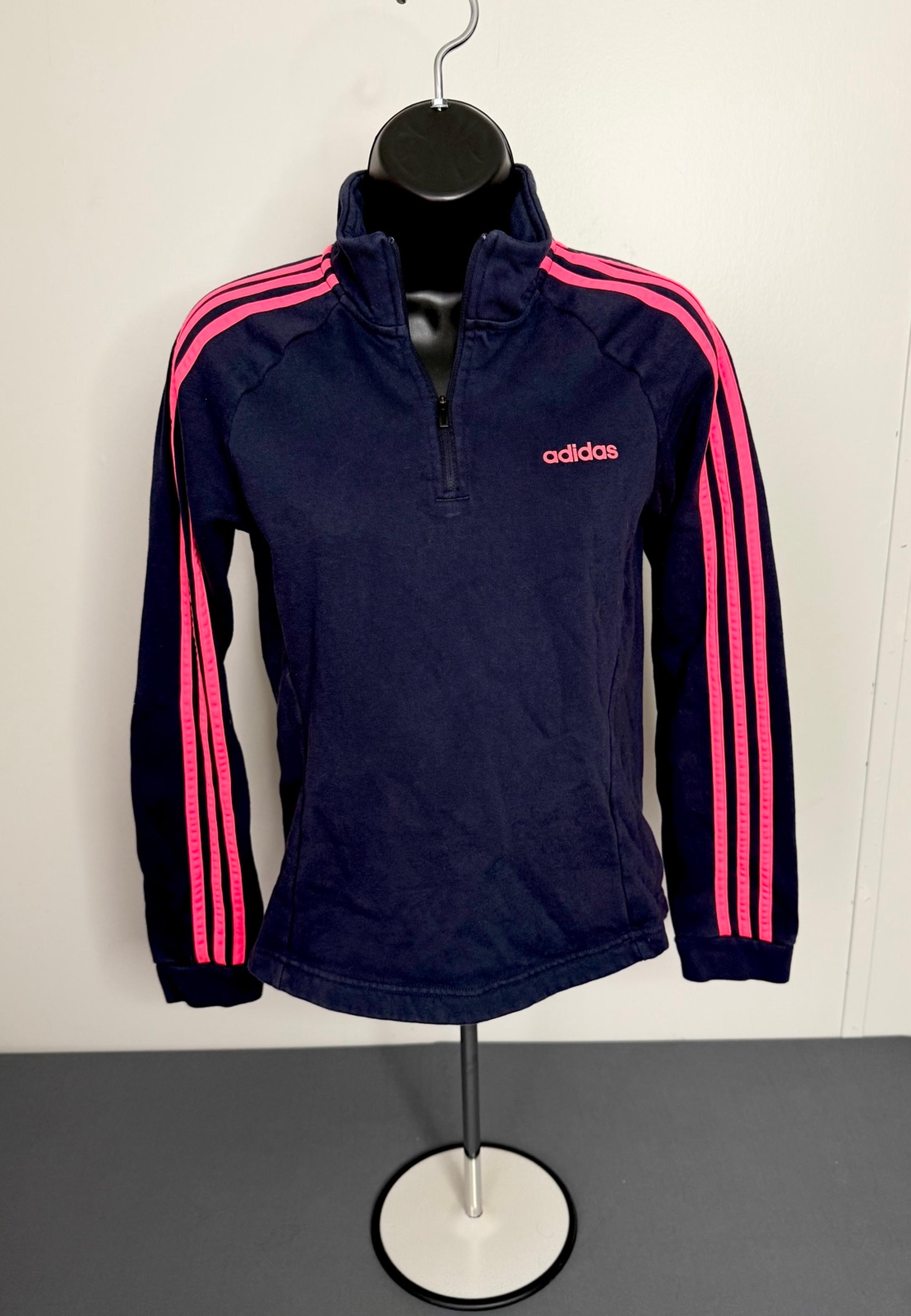 Adidas Quarter zip 3 Stripe Women's Fleece Jacket Size Small Navy
