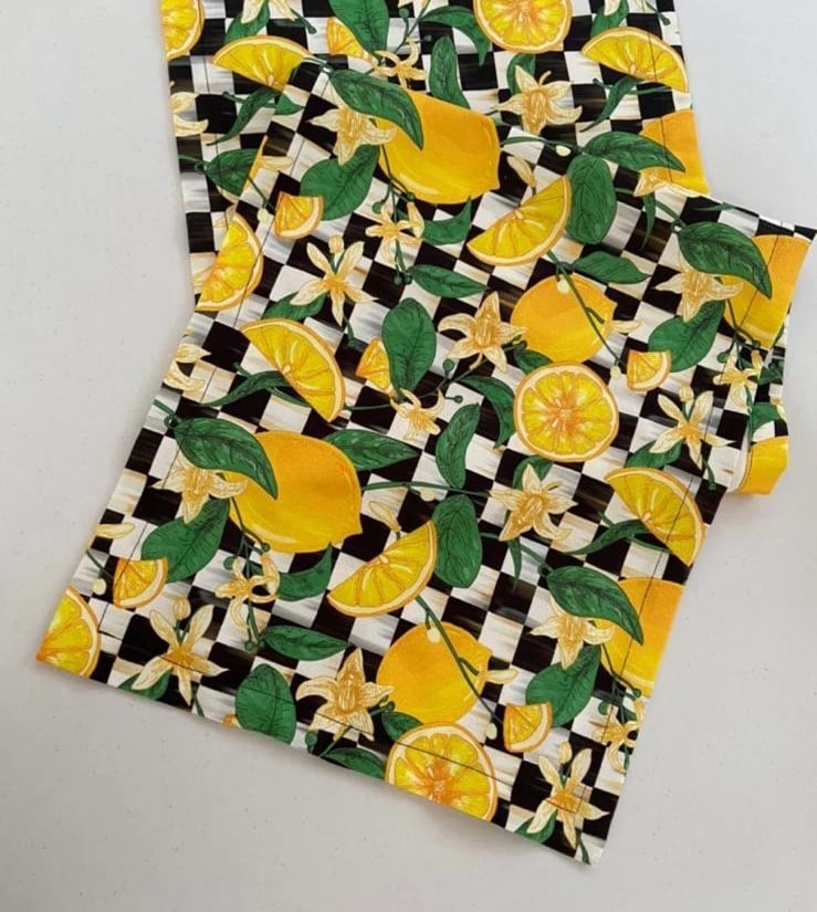 Lemon Print Table Runner