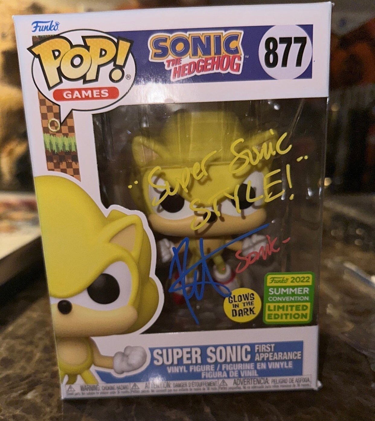 Signed super sonic Funko pop (Roger Craig Smith)