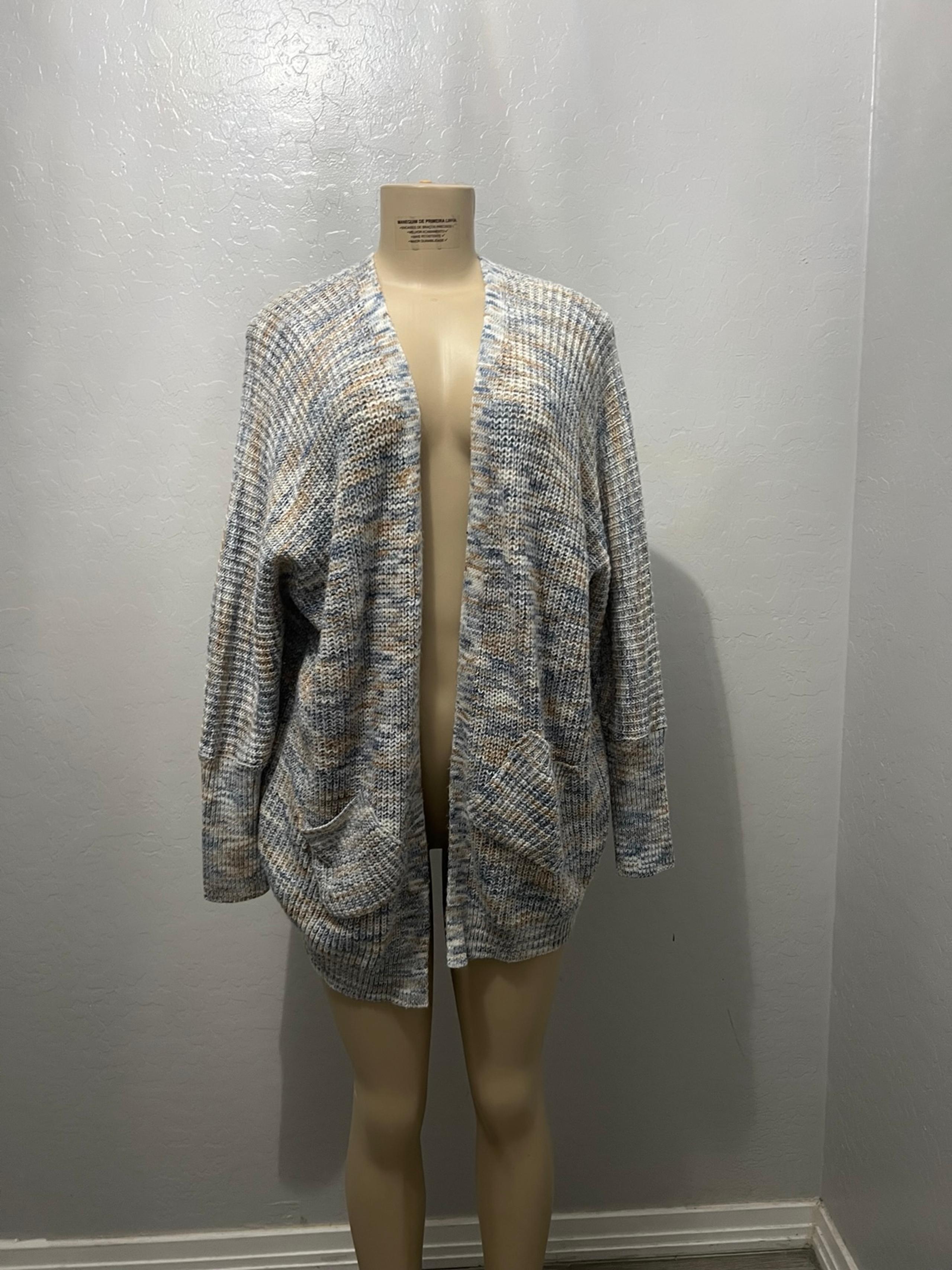 Rue21 Gray and Cream Oversized Cardigan Sweater