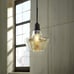 1-Light Aged Bronze Pendant with Amber Plated Glass Shade and Vintage Bulb