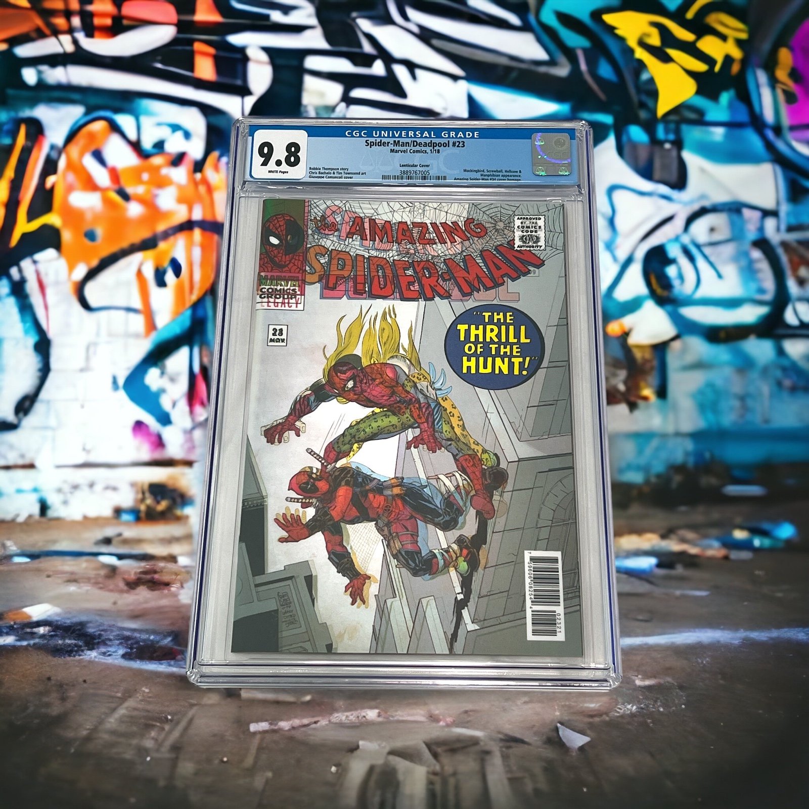 Spiderman vs deadpool #28 CGC 9.8 Lenticular cover