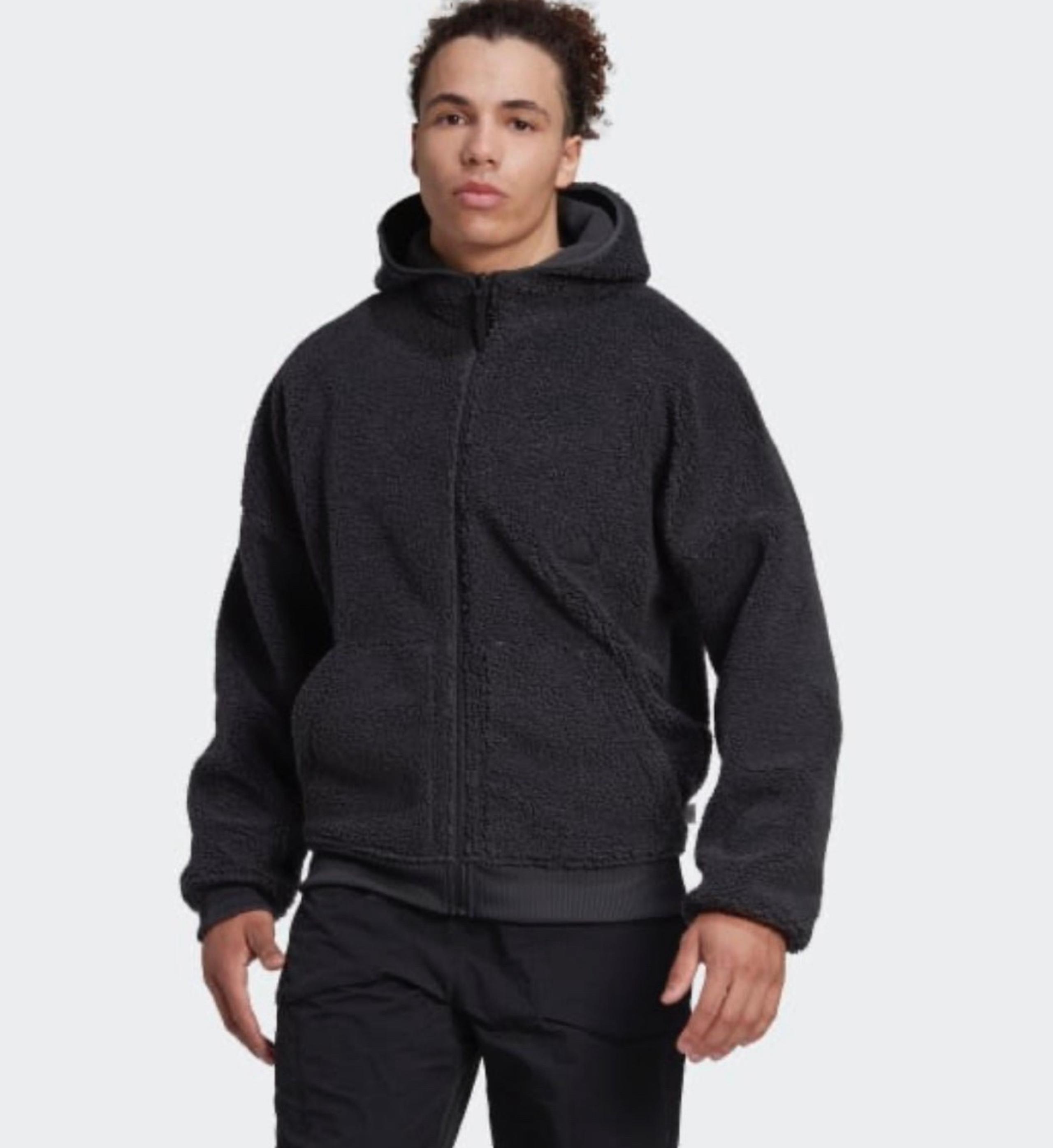 Adidas Polar Fleece Full Zip Sweatshirt Hooded Men Sz M NWT