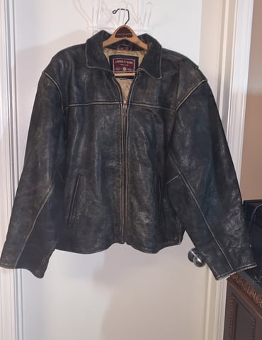 Leather Jacket ANDREW MARC USA SIZE XL