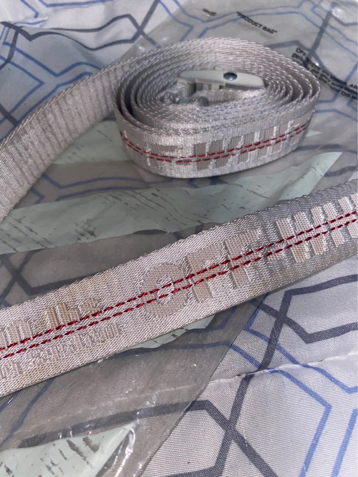Off white industrial belt