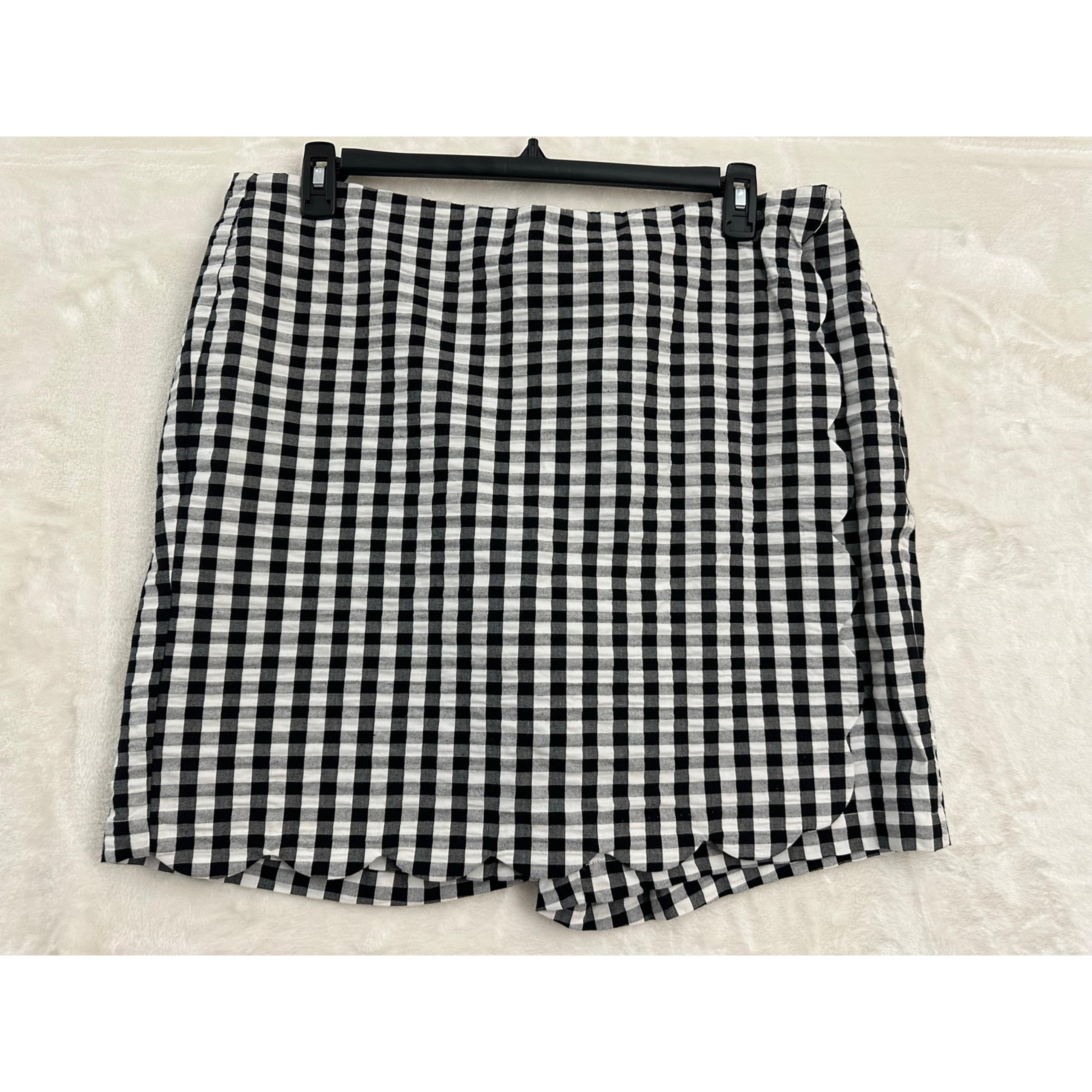 NWT Talbots Gingham Scalloped Skort 16W 1X Womens Shorts