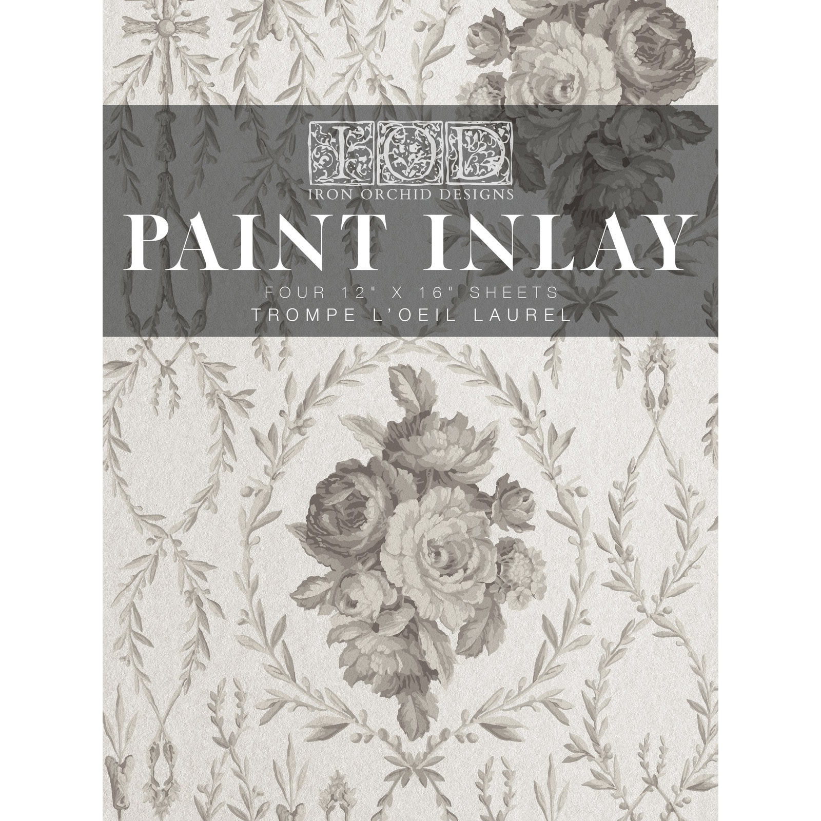Trompe L'oeil Laurel - Paint Inlay - IOD Iron Orchid Designs