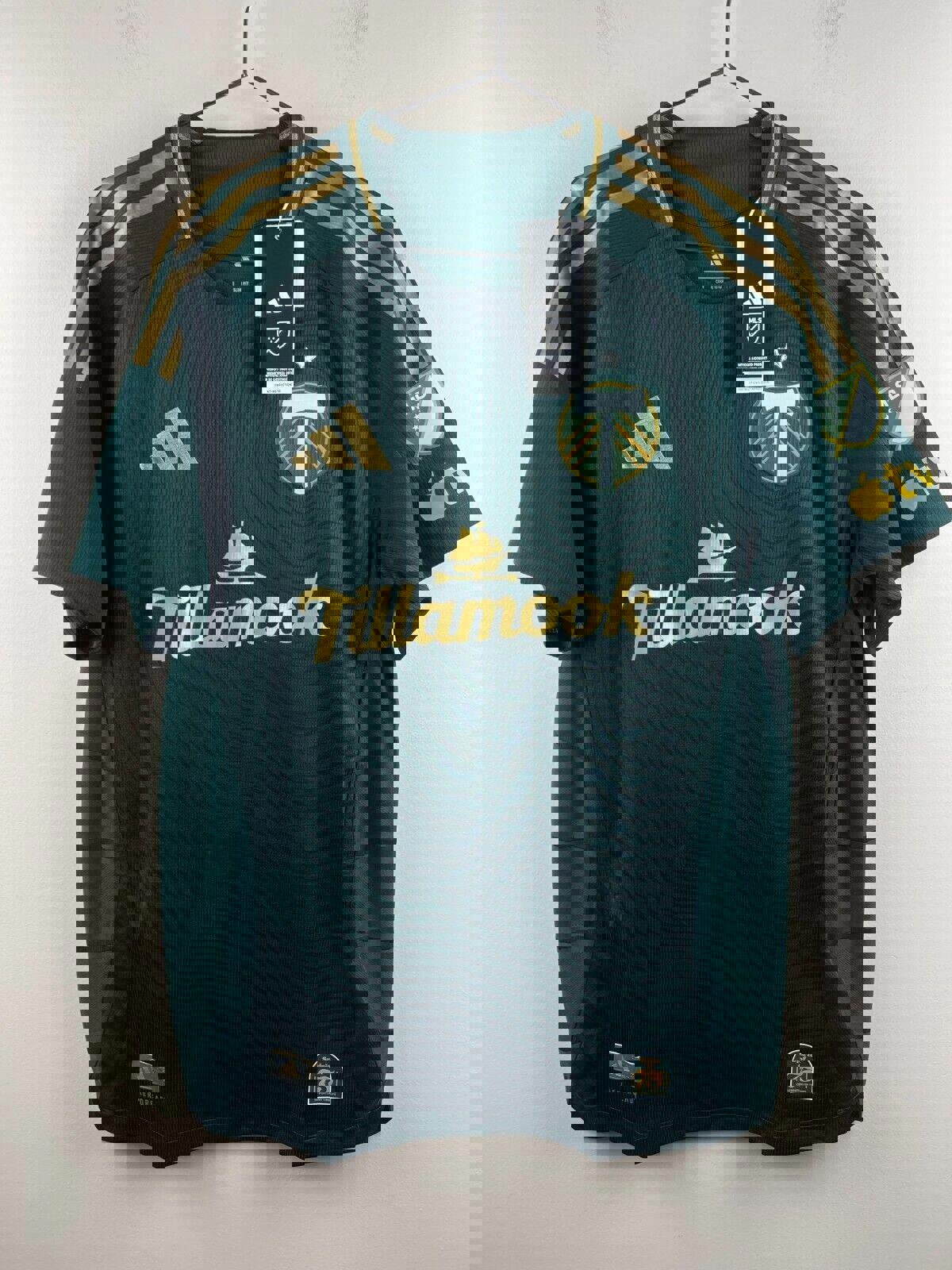 2025 Portland Timbers Chara #21 Authentic Jersey Men's L MLS Adidas Green NWT