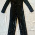 Like New Good American Black Sequin V-Neck Jumpsuit 10/12/Large 179