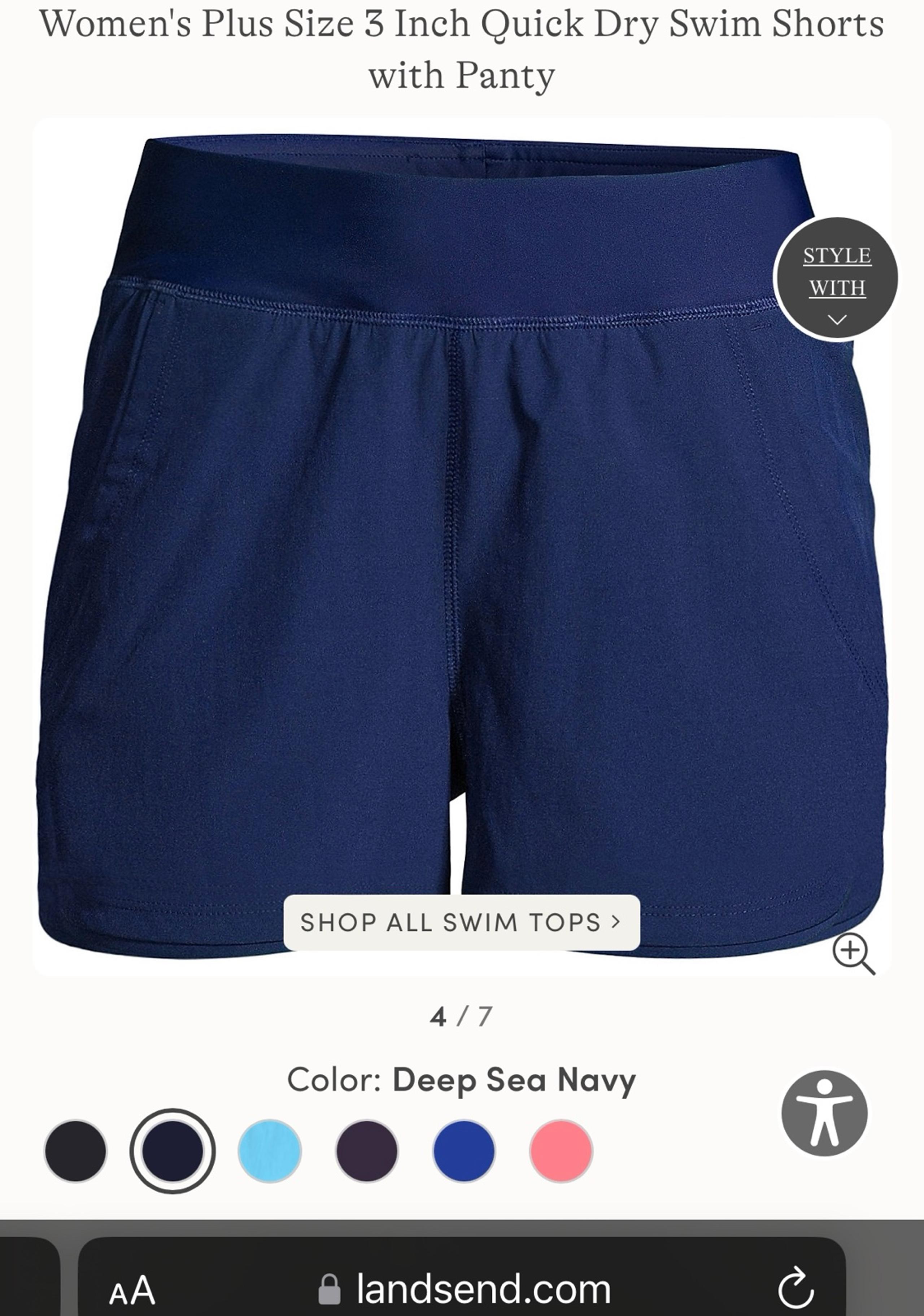 Women’s Land’s End Plus Size Quick Dry Swim Shorts