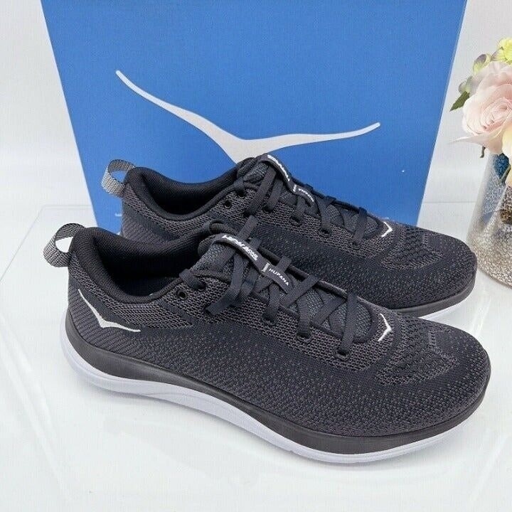 Hoka One One Hupana Flow Running Shoes BLACK / DARK SHADOW Womens US 5.5 D Wide