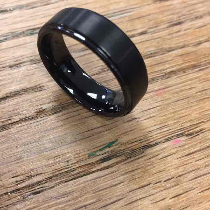 Men's black wedding band