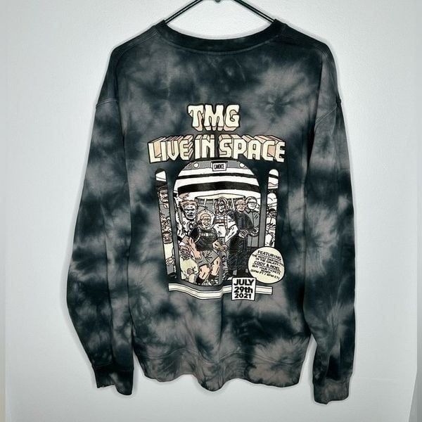 TMG Tiny Meat Gang Hoodie Black Large Tour Sweater Tie Dye