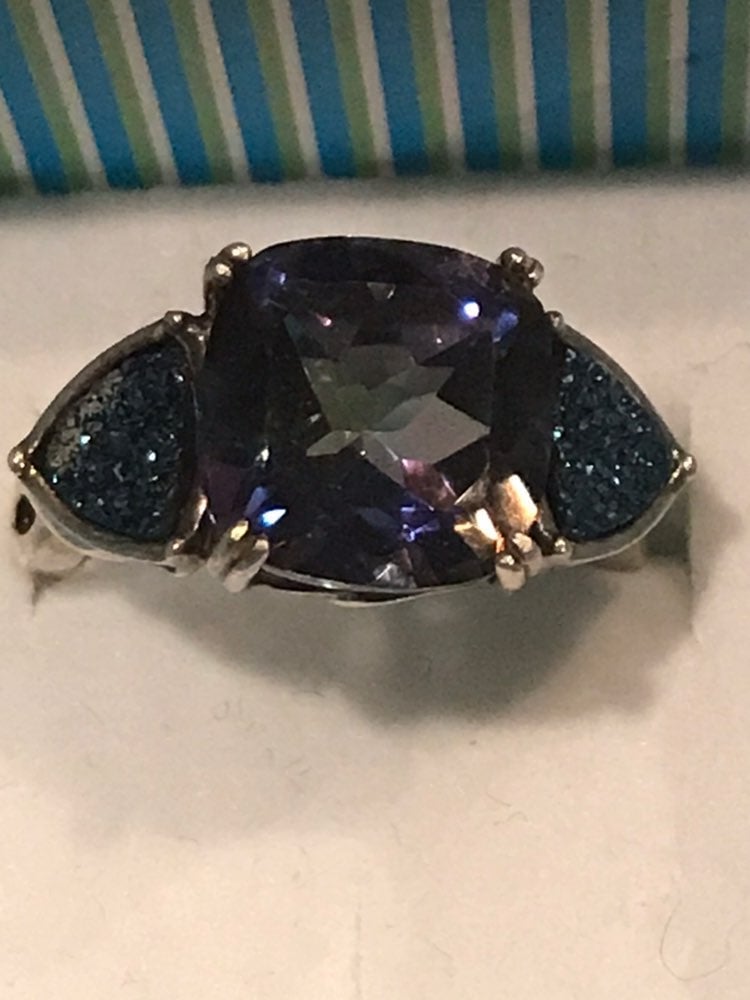 Amethyst and Moonstone Ring size 8