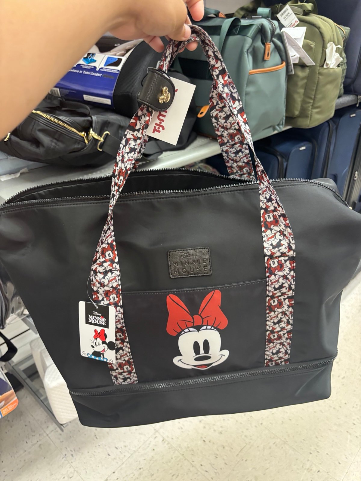 minnie mouse tote travel bag